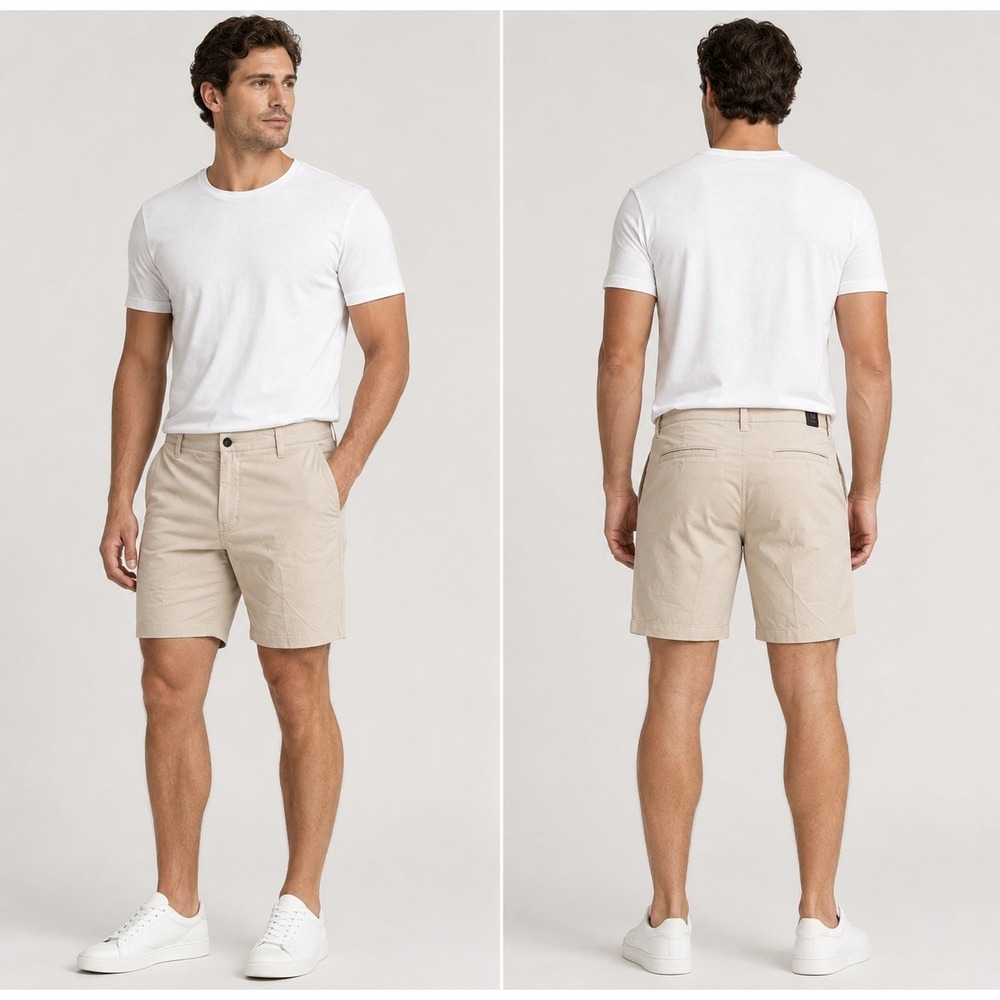 Vuori Aim Shorts Mens 34 Khaki Chino Golf Performance Stretch V368